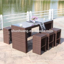 Popular outdoor furniture garden bar sets poly rattan wicker chairs